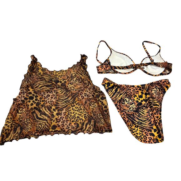 Venus Vintage Swim Wear Bundle Lot Top C 3 Pc Bottom M Cover Up Top S - Picture 3 of 9